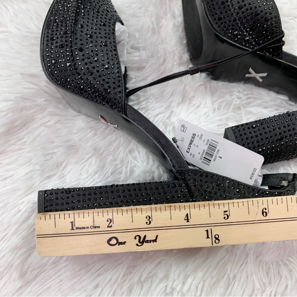 Express Rhinestone Closed Pointed Toe Platform Pumps - Picture 9 of 10